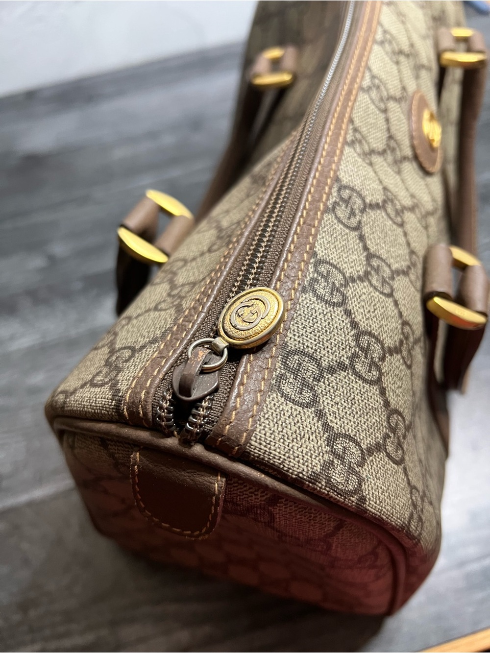 Authentic Vintage Gucci Supreme Coated Canvas Boston Bag with COA - Picture 7 of 11